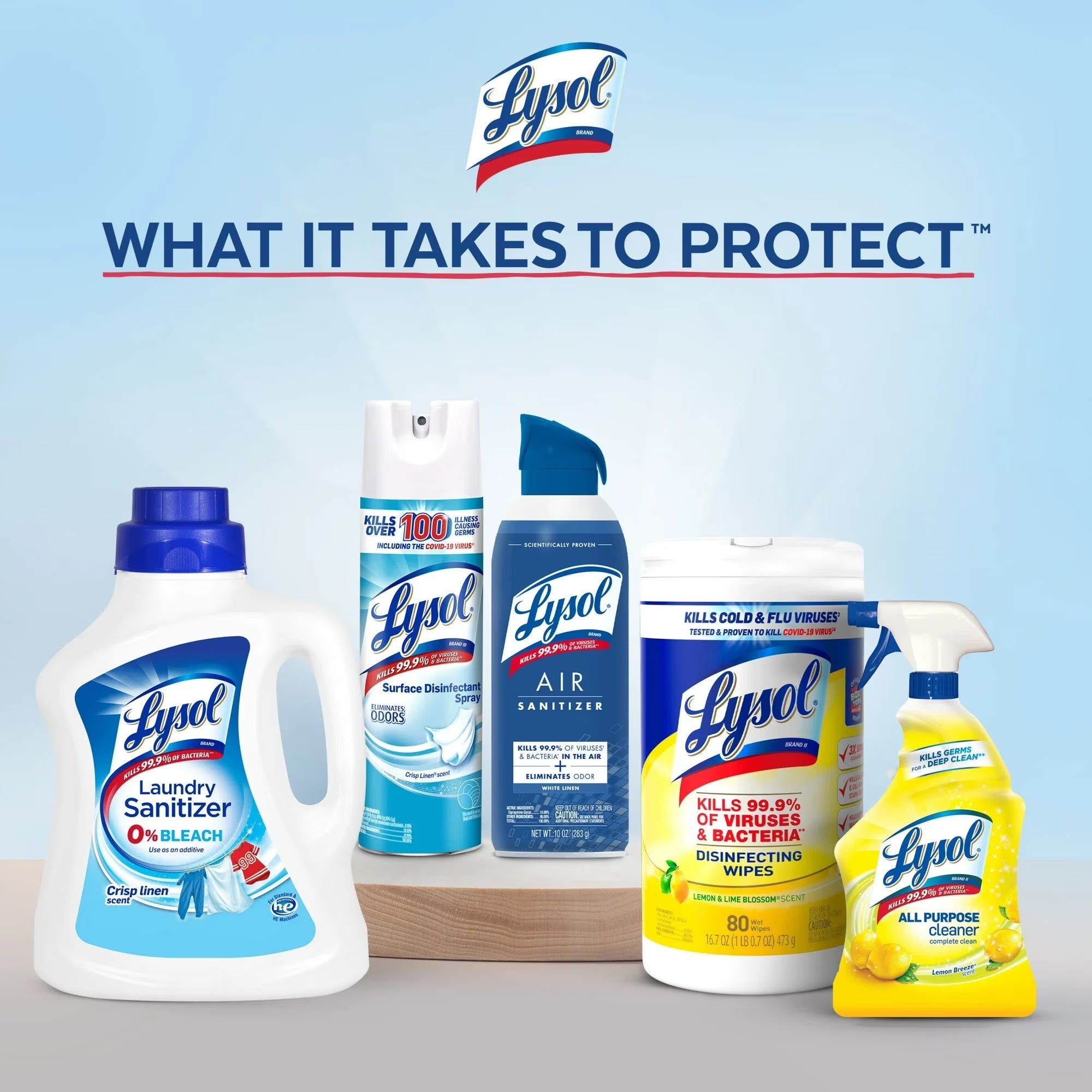 Disinfectant Spray, Sanitizing and Antibacterial Spray, Crisp Linen Scent, 19 Fl Oz, 3 Pack