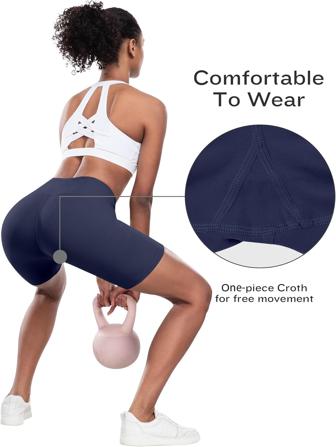 High Waisted Spandex Biker Shorts, Workout Booty Soft Yoga Shorts for Women