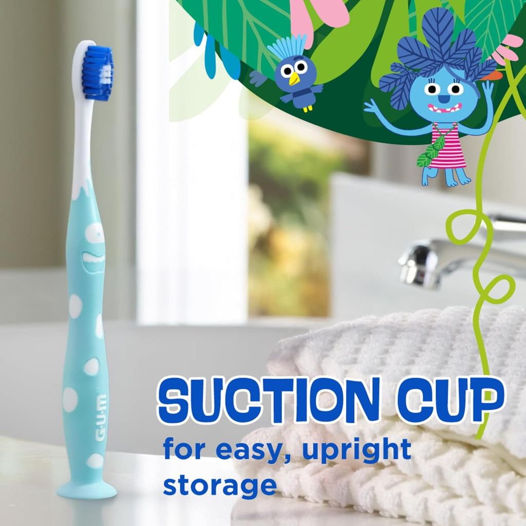 Monsterz Jr Kids Toothbrush, Soft Bristles with Suction Cup Base, Ages 5+, 1 Count (Pack of 6)