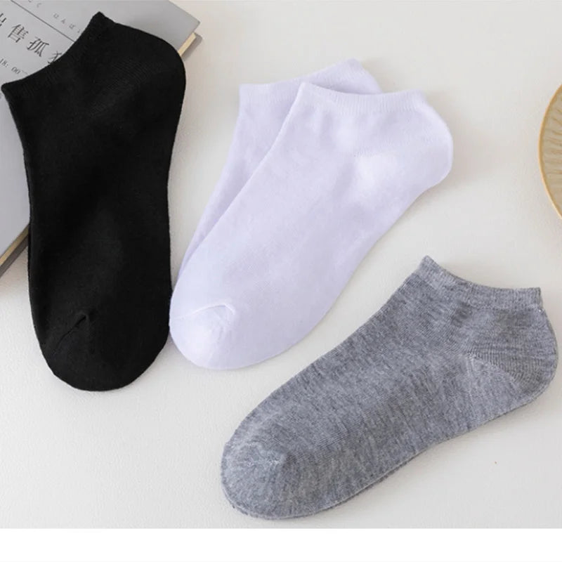 8 Pairs Women/Men Boat Socks Invisible Low Cut Silicone Non-Slip Summer No-Show Ankle Socks Solid Color Casual Breathable