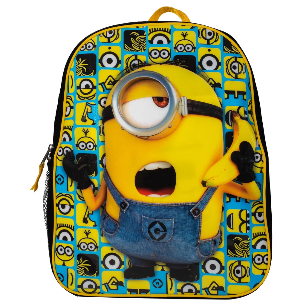 Minions Kids Backpack, 15" Girls & Boys Despicable Me School Bag, Black