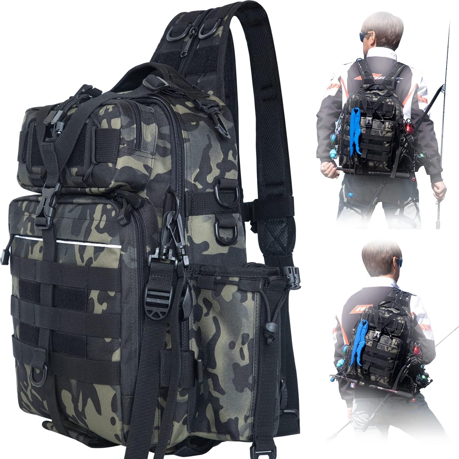 Outdoor Tackle Bag - Large Water-Resistant Fishing Backpack