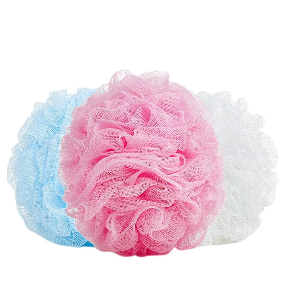 5PCS Bath Shower Body Exfoliate Puff Bath Shower Sponge Loofahs Mesh Pouf Shower Ball, Nature Bamboo Charcoal Full Cleanse