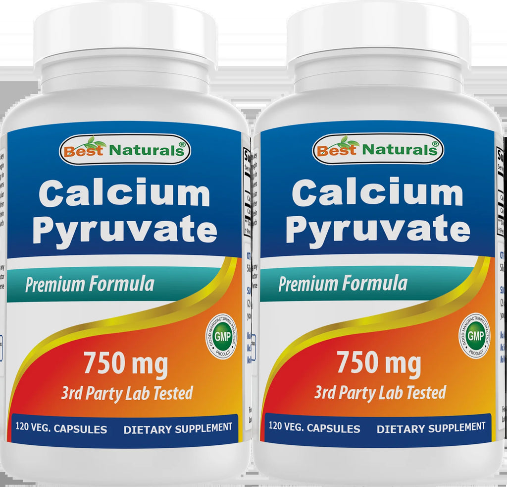 2 Pack  Calcium Pyruvate 750 Mg 120 Capsules