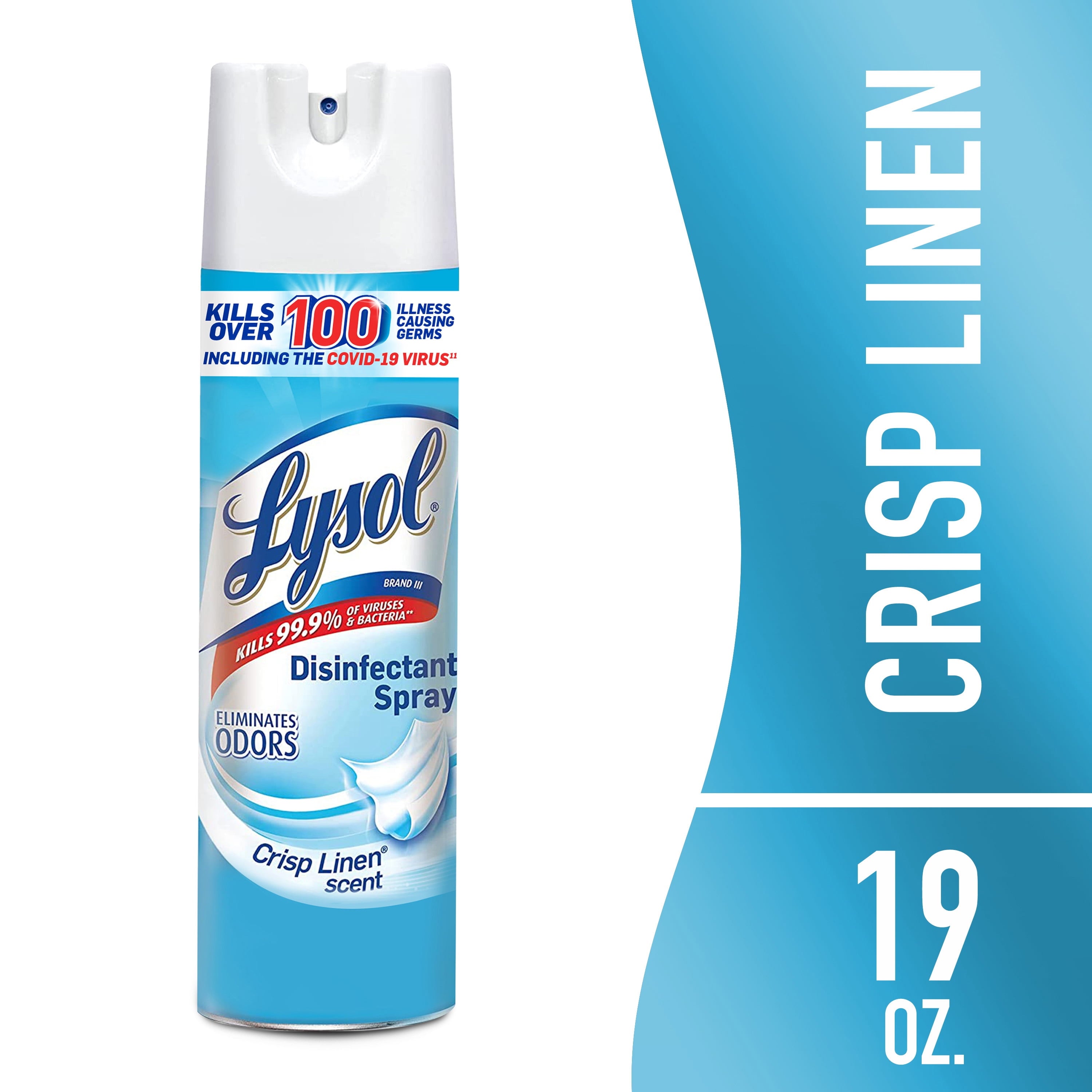 Disinfectant Spray, Sanitizing and Antibacterial Spray, Crisp Linen Scent, 19 Fl Oz, 3 Pack