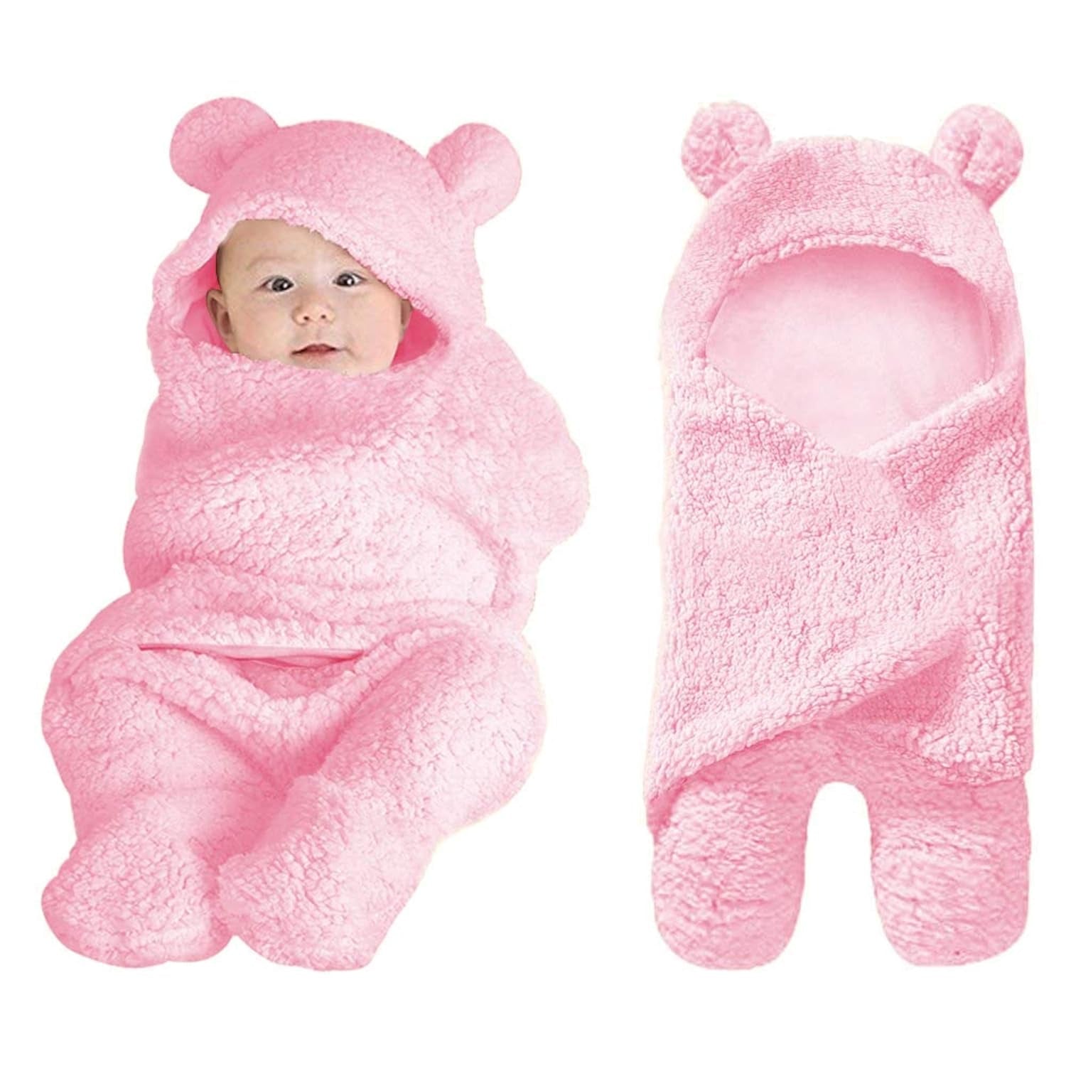Cute Newborn Baby Boys Girls Blankets Plush Swaddle Blankets Brown