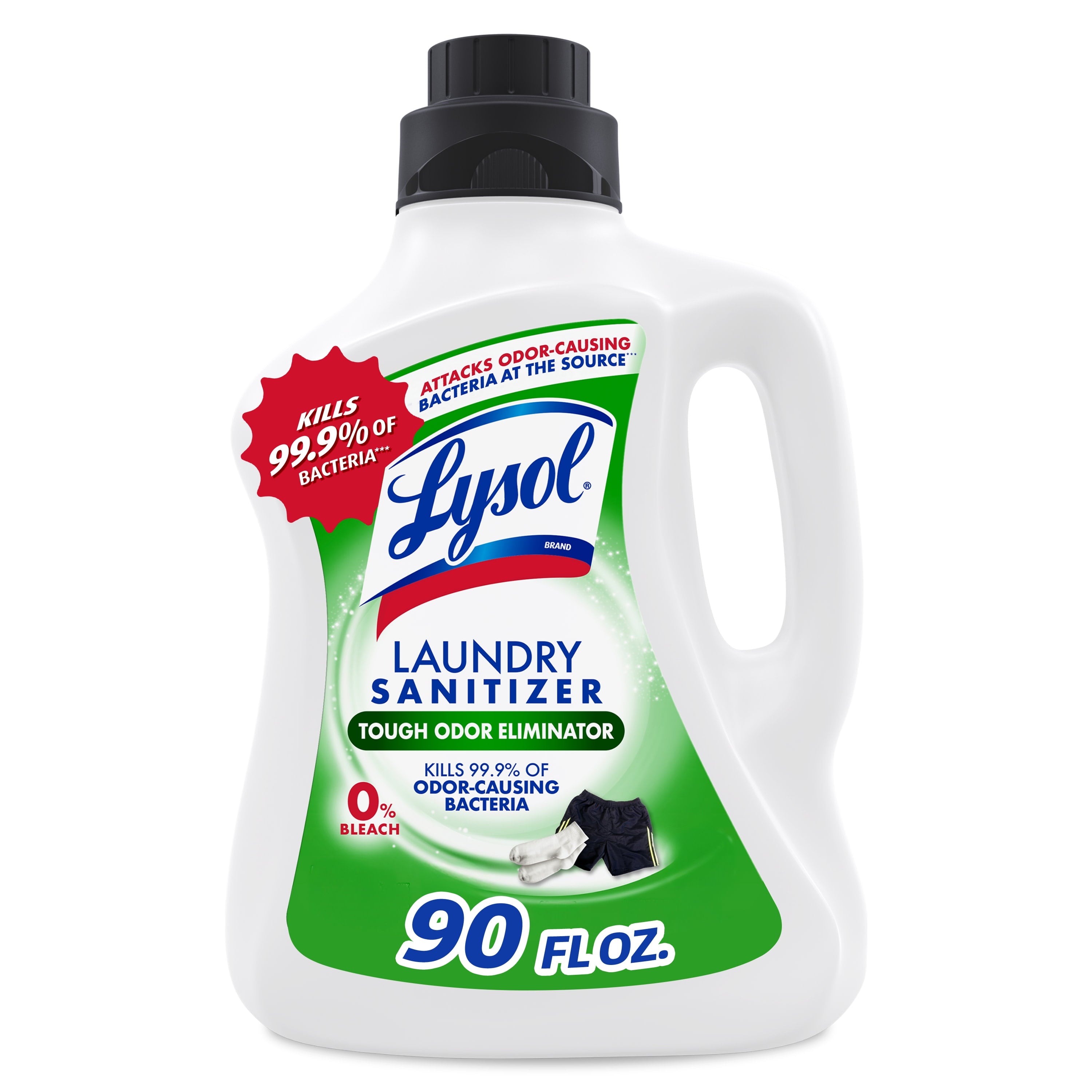 (2 Pack)  Tough Odor Eliminator Laundry Sanitizer Additive, Sanitizing Liquid for Gym Clothes and Activewear, 90 Oz