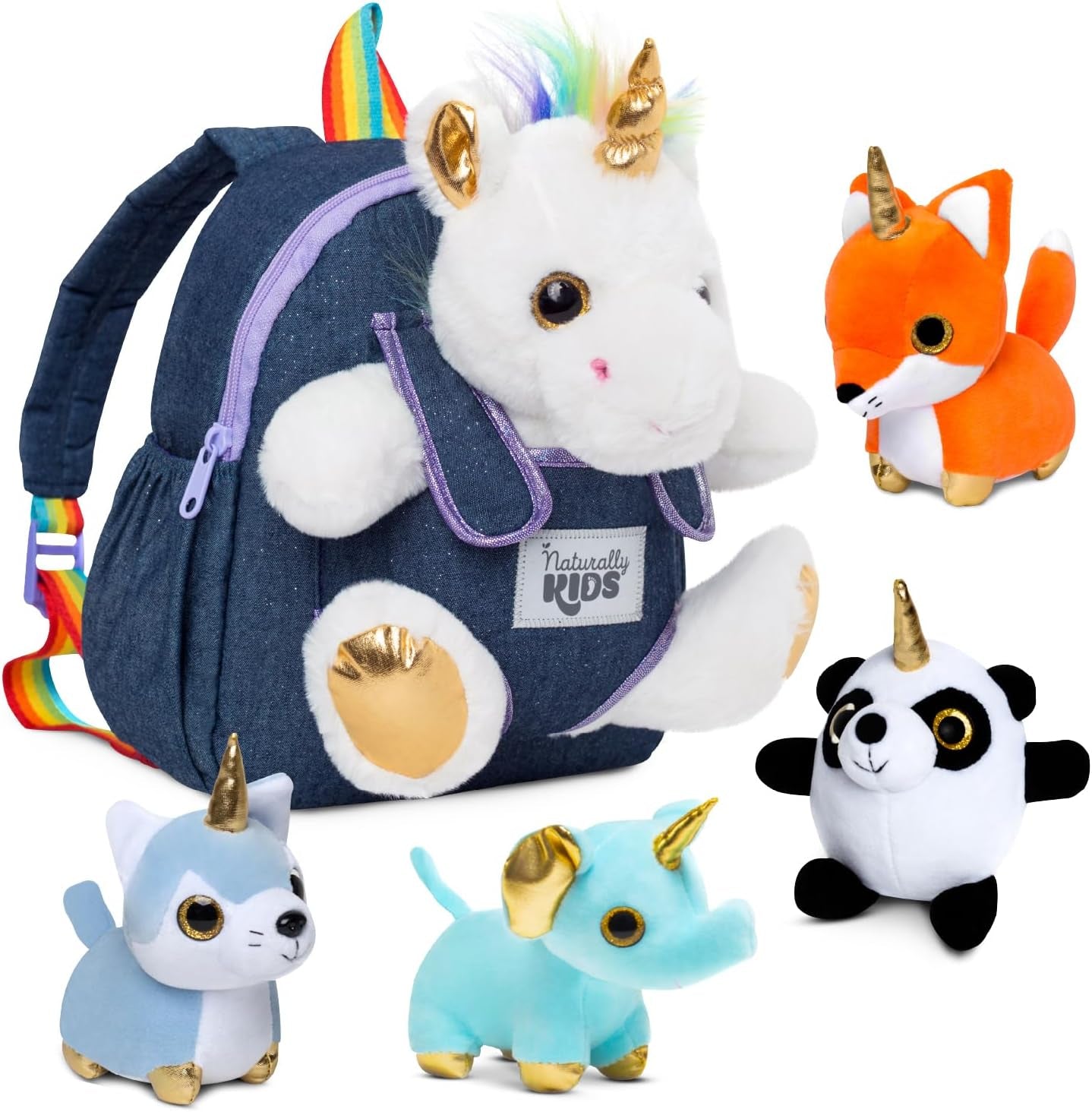 Wolf Backpack, Wolf Toys for Kids 3-5, Toddler Husky Stuffed Animal Gifts for 2 3 4 5 Year Old Girl Boy