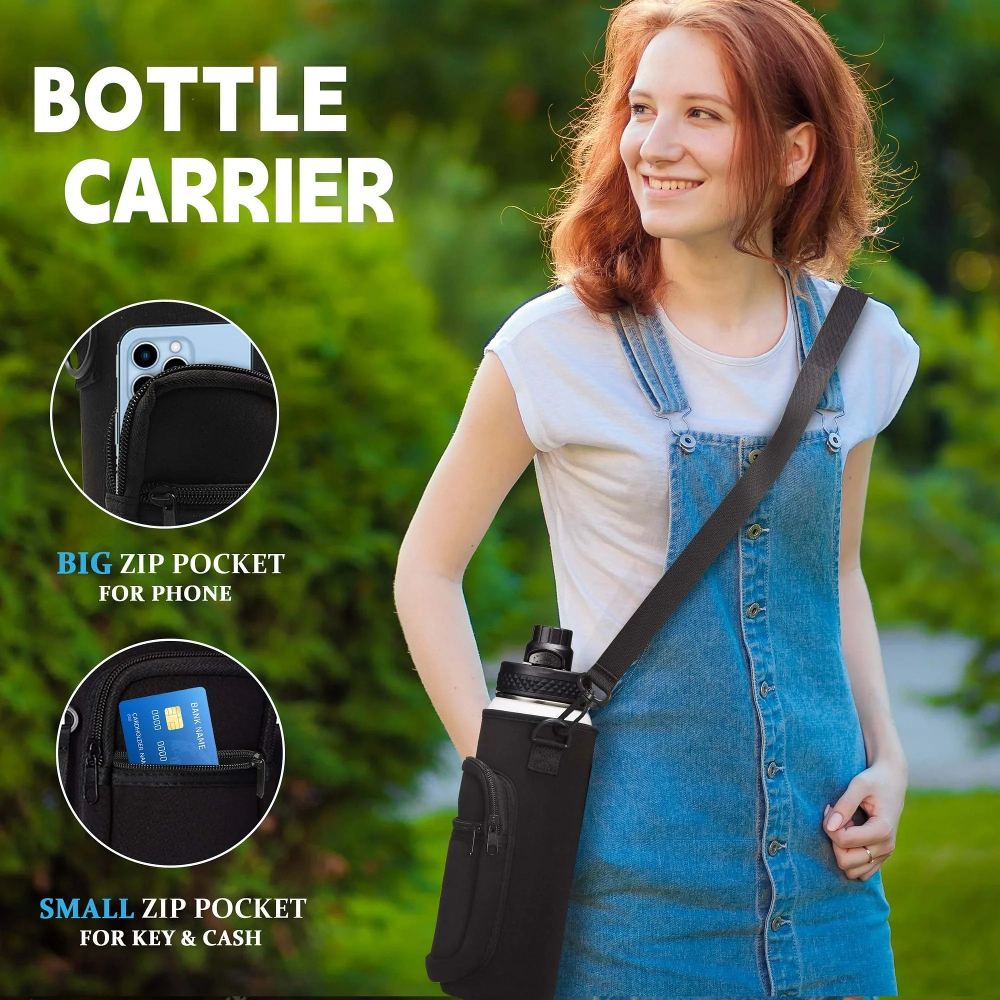 40Oz Vacuum Insulated Water Bottle - Keep Cold 48H Hot 24H, Combo Straw & Spout Lids, Survival Paracord Handle, Bottle Carrier Bag W/ Strap, Protective Boot, Stainless Steel Water Jug Metal Flask
