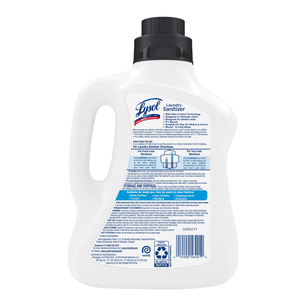 (2 Pack)  Tough Odor Eliminator Laundry Sanitizer Additive, Sanitizing Liquid for Gym Clothes and Activewear, 90 Oz