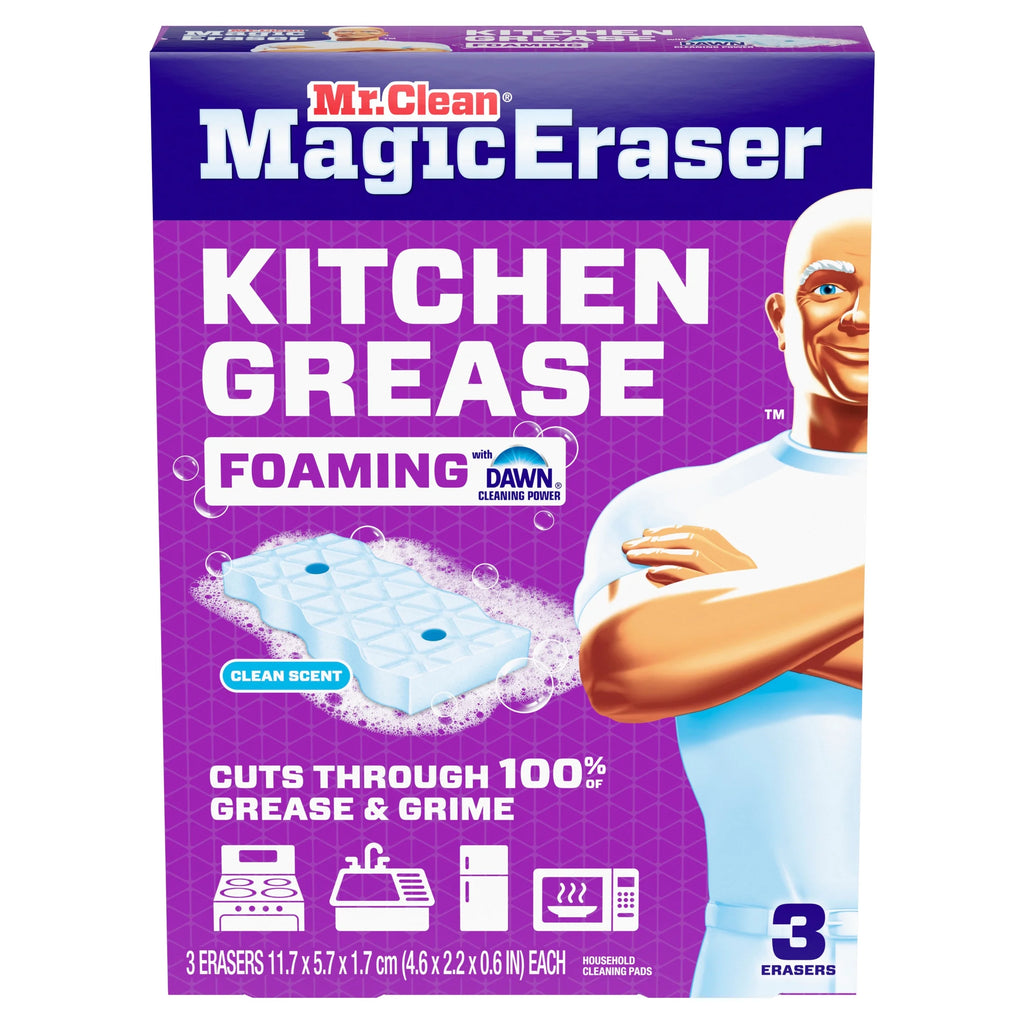 Magic Eraser Sponge, Kitchen Grease, Clean Scent, 3 Count