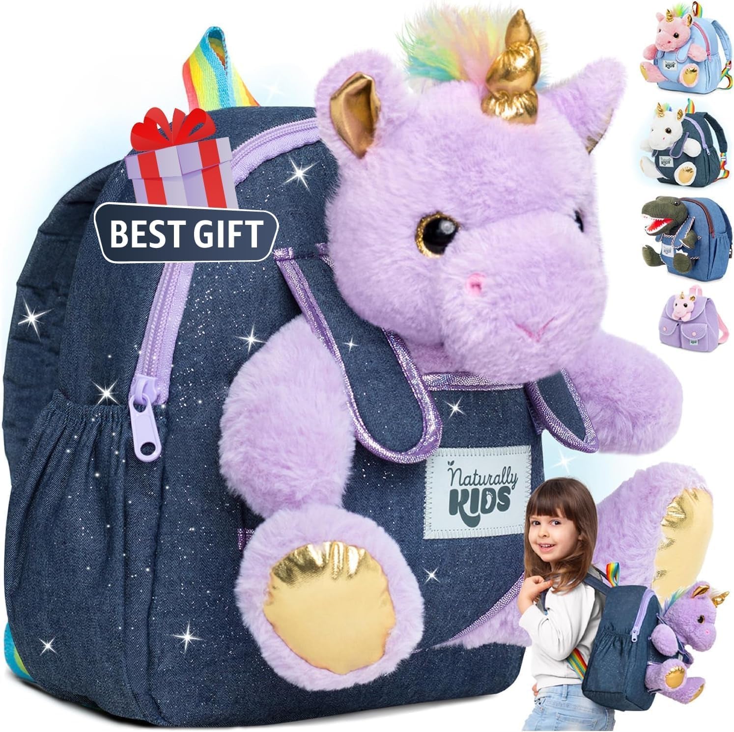 Wolf Backpack, Wolf Toys for Kids 3-5, Toddler Husky Stuffed Animal Gifts for 2 3 4 5 Year Old Girl Boy