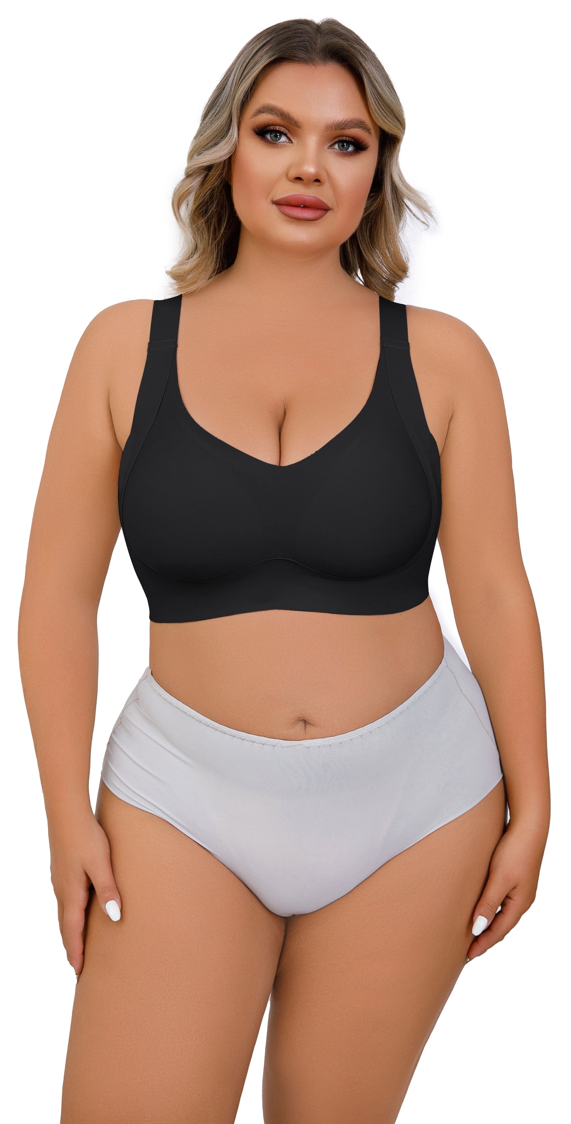 plus Size Everyday Bras for Women Full Coverage Soft Sleep Wirefree Bras New Upgrade