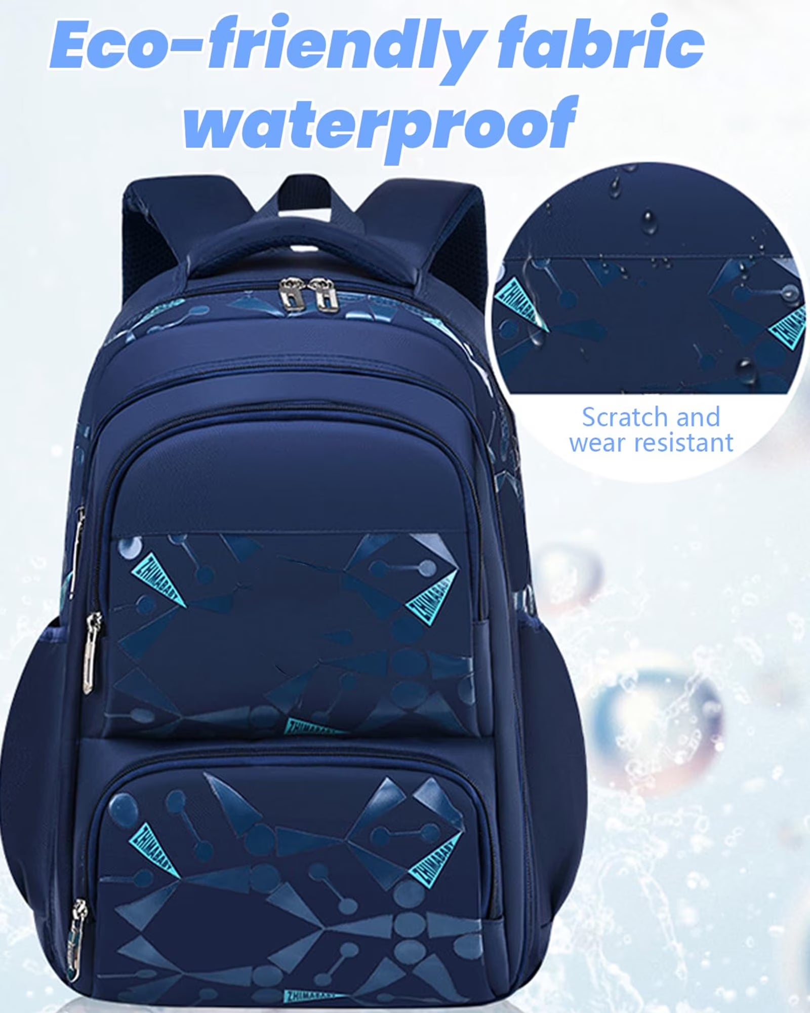 Boys School Backpacks for Kids, Fashion Bookbags for Teens, Lightweight Shoulder School Bags, Blue