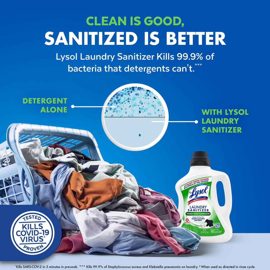 (2 Pack)  Tough Odor Eliminator Laundry Sanitizer Additive, Sanitizing Liquid for Gym Clothes and Activewear, 90 Oz