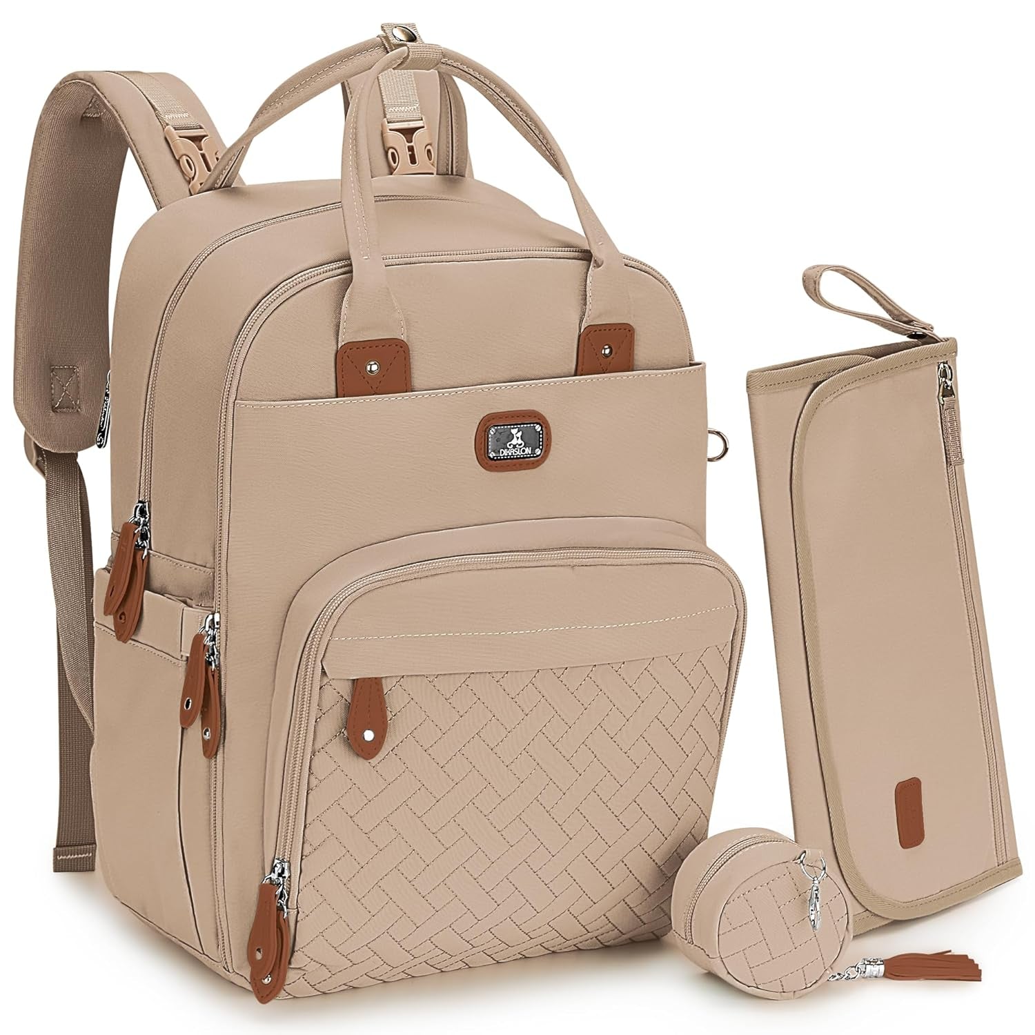 Diaper Bag Backpack with Portable Changing Pad, Pacifier Case and Stroller Straps, Large Unisex Baby Bags for Boys Girls, Multipurpose Travel Back Pack for Moms Dads, Army Green
