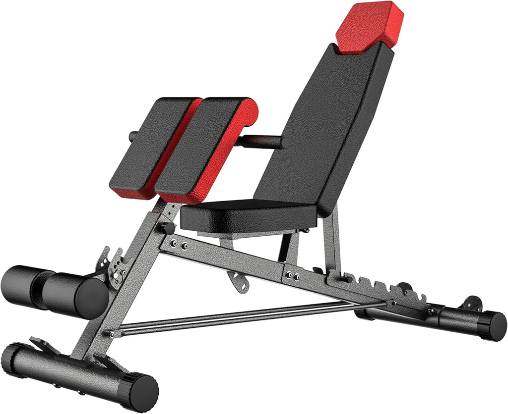 Multi-Functional FID Weight Bench for Comprehensive Full-Body Workouts – Includes Hyper Back Extension, Roman Chair, Adjustable Ab Sit-Up Bench, Incline/Decline Bench, and Flat Bench