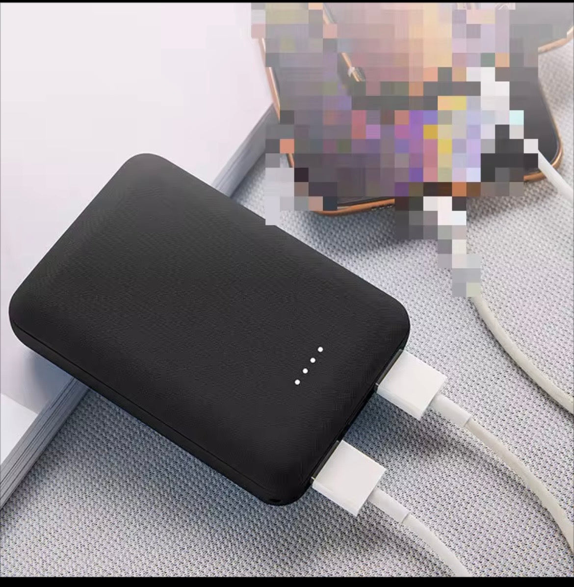 Portable Charger, Slim 10000mAh Power Bank Travel Battery Pack 3 Outputs 2 Inputs Compatible with iPhone 17/16/15/14/13 Galaxy S24/22 iPad Android etc (Black+White)