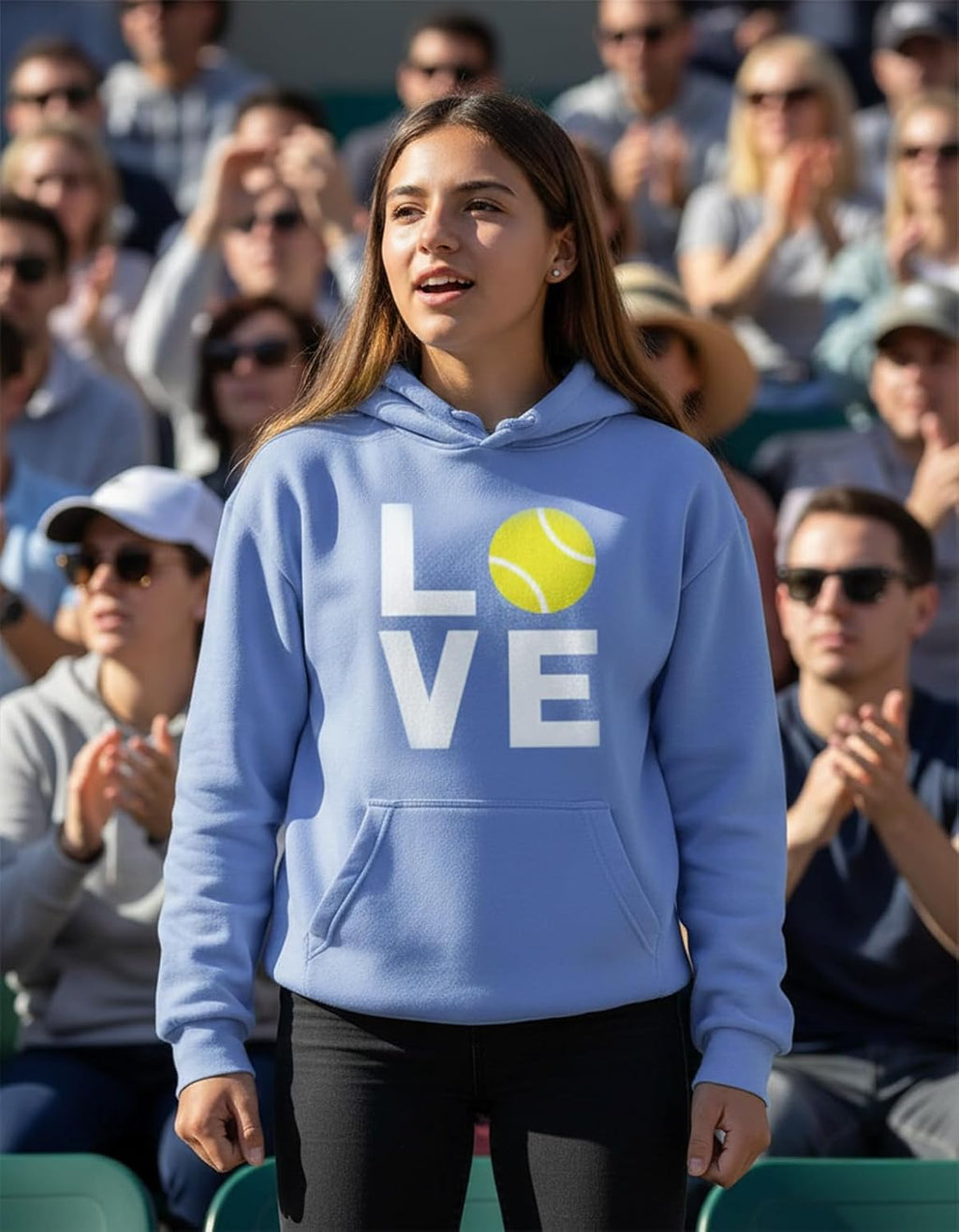 Love Tennis Hoodie Tennis Gift Idea for Players Coaches & Fans Sporty Hoodies for Women & Teen Girls