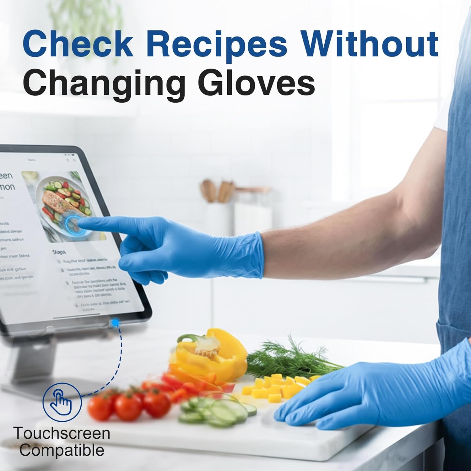 Vinyl Synthetic Exam Gloves, 4 Mil, Latex Free Disposable Gloves for Medical, Cooking, Cleaning, and Food Prep