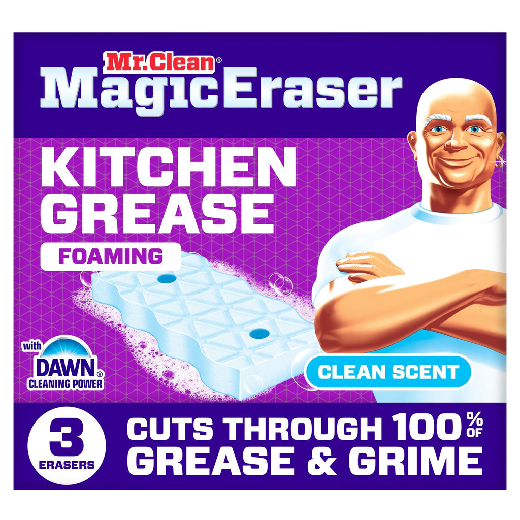 Magic Eraser Sponge, Kitchen Grease, Clean Scent, 3 Count