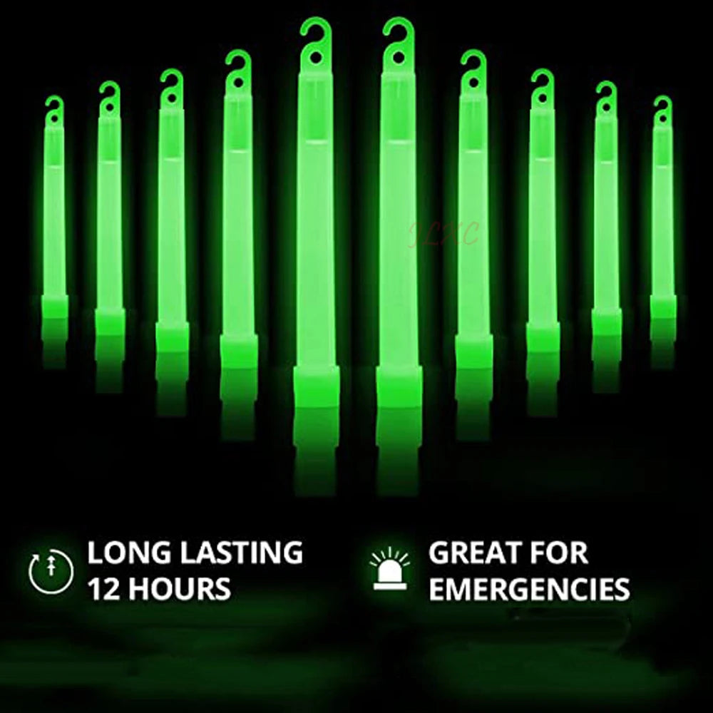 6Inch 10 Pcs Glow Stick 24-Hour Chemical Fluorescent Colorful Light Camping Decoration Party Club Emergency Survival Tools