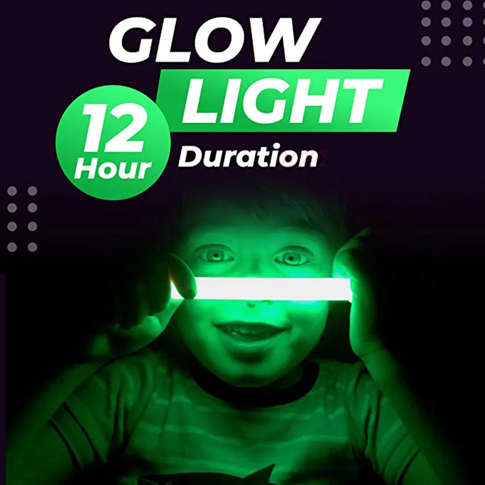 6Inch 10 Pcs Glow Stick 24-Hour Chemical Fluorescent Colorful Light Camping Decoration Party Club Emergency Survival Tools