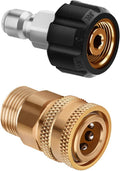 Pressure Washer Adapter Kit, 3/8 in Quick-Connect X M22-15Mm Connections, 5000 PSI Quick-Connect High Pressure Hose Connect Kit