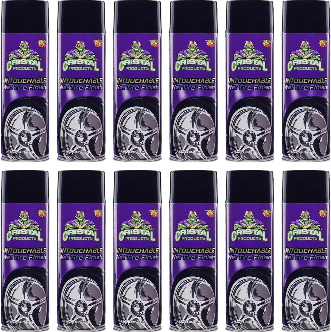 Untouchable Tireshine Spray Spray 4PK – Long-Lasting Wet Tire Finish for Deep Gloss & Protection – Waterproof, No-Sling Formula, Easy Application Tire Shine & Cleaner (52 Oz Total)