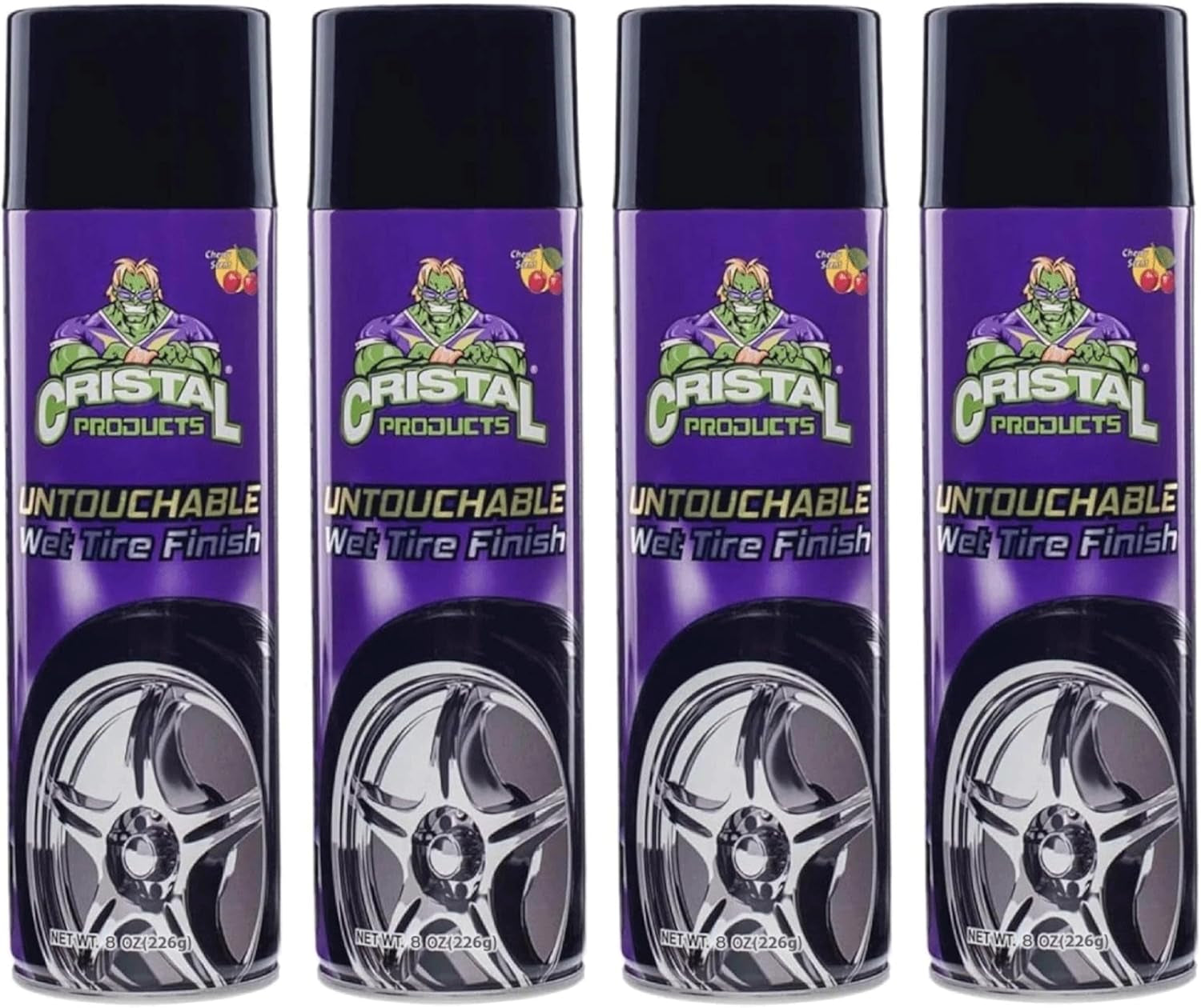 Untouchable Tireshine Spray Spray 4PK – Long-Lasting Wet Tire Finish for Deep Gloss & Protection – Waterproof, No-Sling Formula, Easy Application Tire Shine & Cleaner (52 Oz Total)