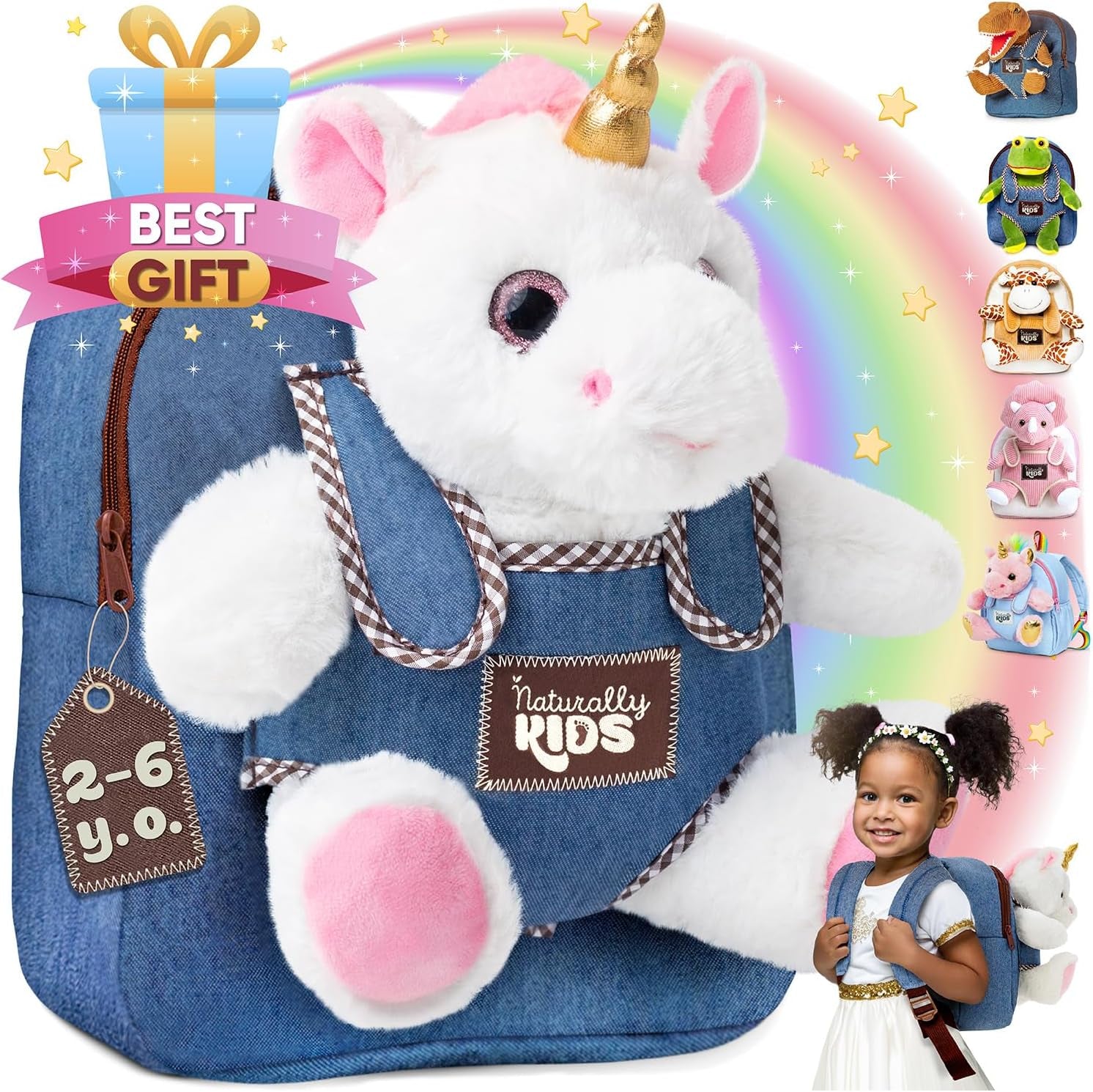 Wolf Backpack, Wolf Toys for Kids 3-5, Toddler Husky Stuffed Animal Gifts for 2 3 4 5 Year Old Girl Boy