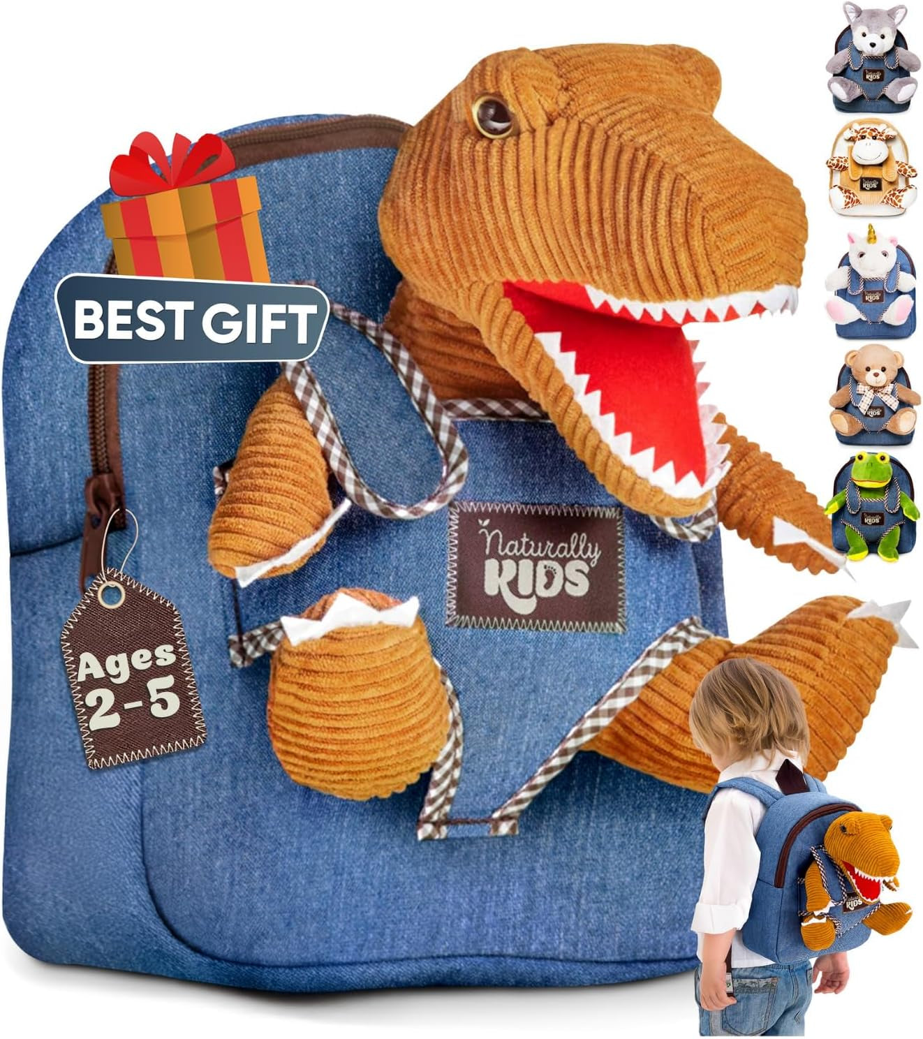 Wolf Backpack, Wolf Toys for Kids 3-5, Toddler Husky Stuffed Animal Gifts for 2 3 4 5 Year Old Girl Boy