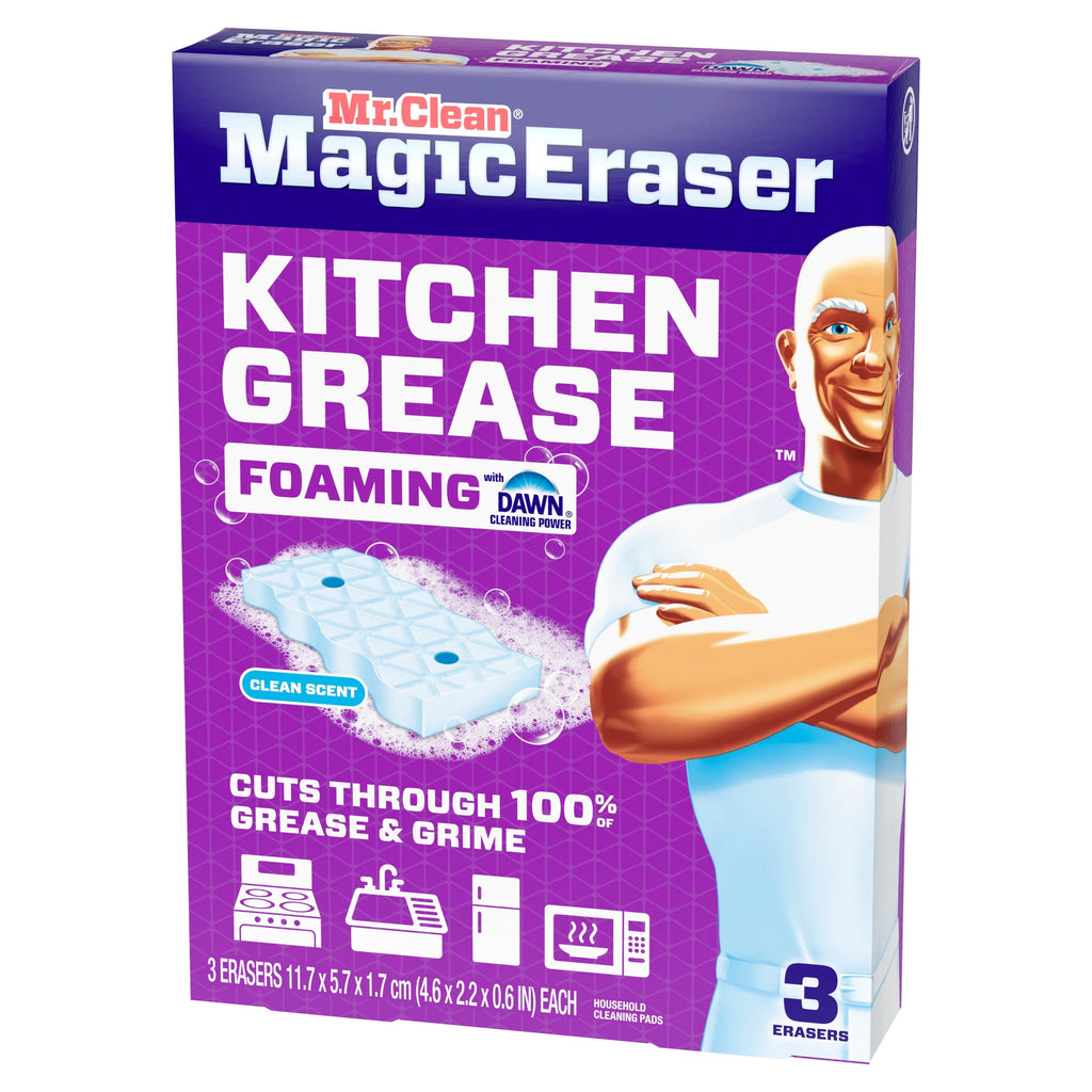 Magic Eraser Sponge, Kitchen Grease, Clean Scent, 3 Count