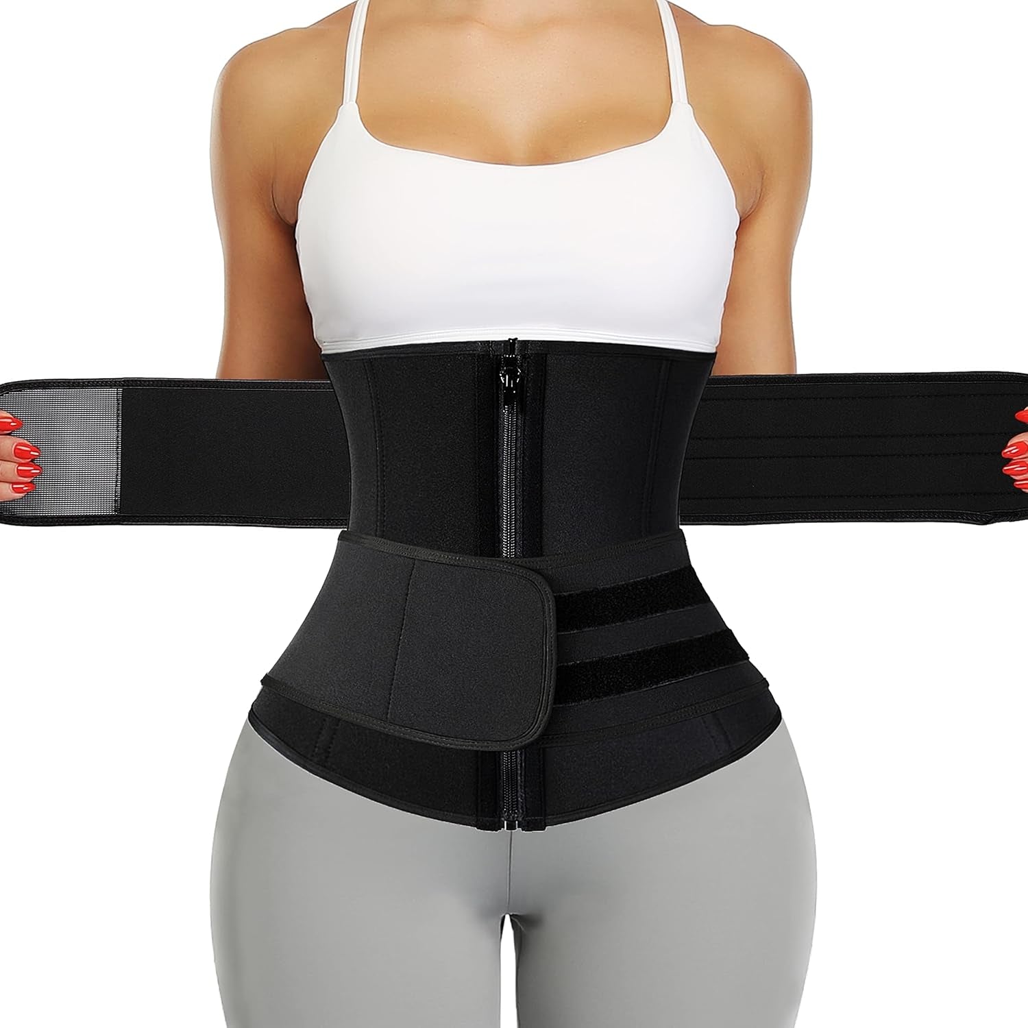 Neoprene Sauna Waist Trainer Corset Sweat Belt for Women Compression Cincher Band Workout Fitness Back Support