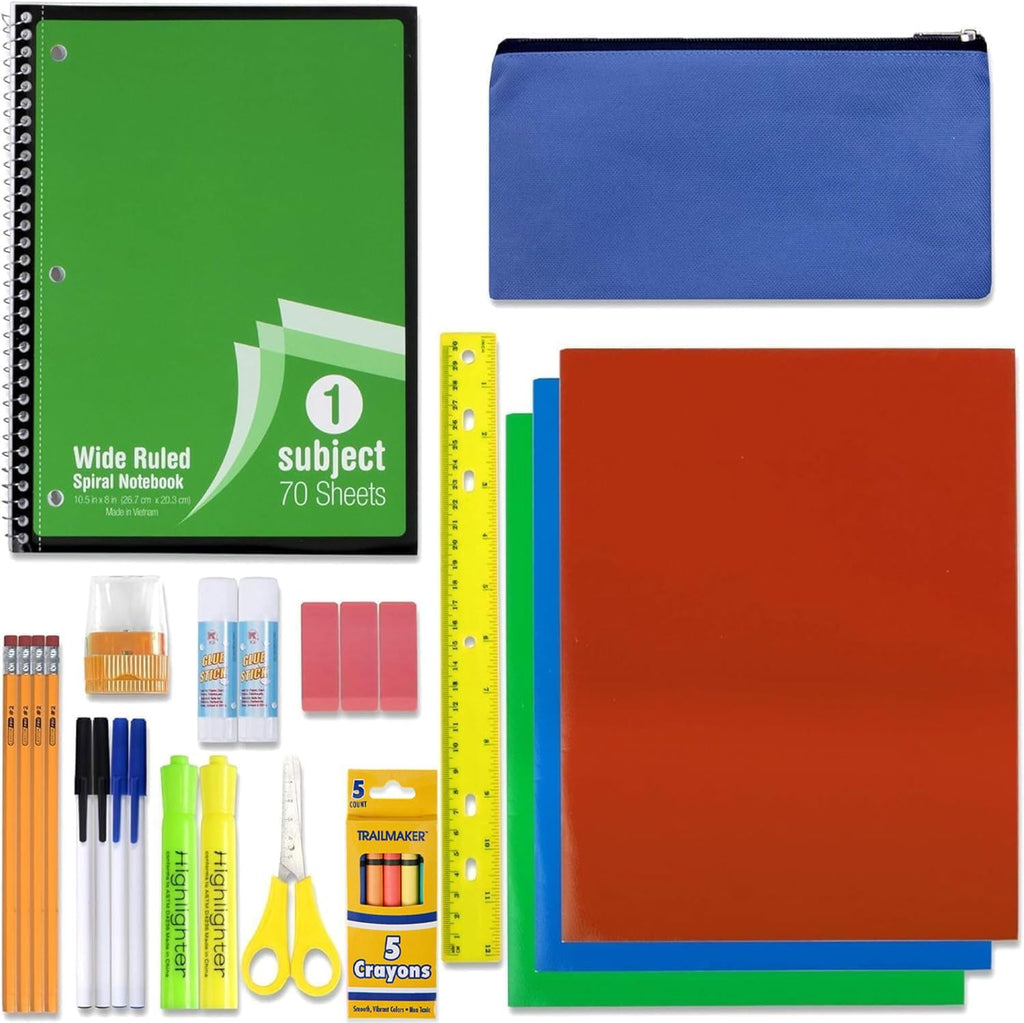 School Supplies Kit for Girls, Boys Back to School Supplies Bundle Pack 30 Piece